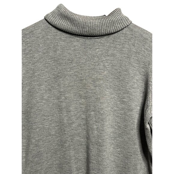 Joseph A. Men's Size M Grey Turtleneck Sweater Stretch Ribbed SOFT Comfortable - Picture 3 of 16